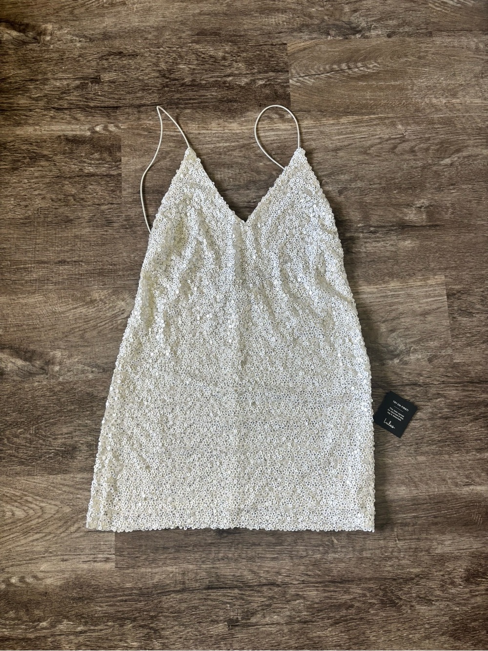 NWT Lulus White Sequin Bridal/ Bachelorette Dress